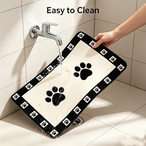 Dog Food Mats for Floors, Absorbent and Quick-Drying Cat Food Mat 24"x16" Easy Clean Pet Feeding Mat, Eating Mat for Messy Drinking Water - Thumbnail 4