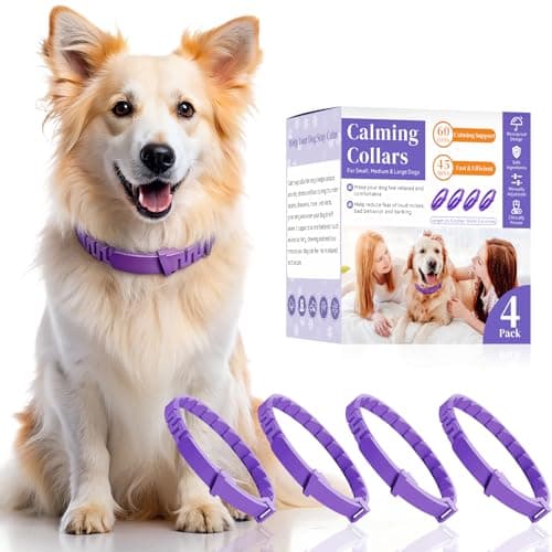 Calming Collar for Dogs 4 Pack, Purple Dog Calming Collar for Anxiety & Stress Relief, Pheromone Dog Collar for Small Medium Large Dogs, 240 Days Protection Each - Image 1