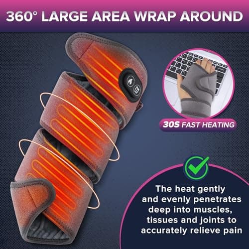 Heating Pad for Arm Elbow Leg, Heating Pad Arm Wrap for Pain Relief, HSA Approved Products Only, Breathable, 4 Heat Settings, 78.5" Cord, FSA Eligible Items - Thumbnail 3