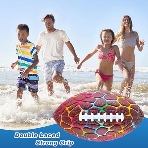 Jasonwell Pool Beach Water Football - Strong Grip Waterproof Football for All-Weather Play Pool Toys Beach Games Outdoor Sports Lake Toy Christmas Birthday Gifts for Kids Boys Teens Adults (BN, No.3) - Thumbnail 5