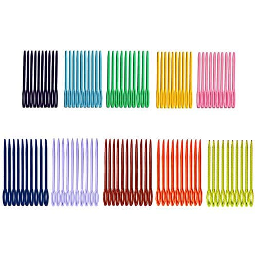 200pcs Plastic Sewing Needles, iFergoo 3.5" Colorful Large Eye Crafts Needles and 2.75" Kids Safety Learning Needles for DIY Sewing Handmade Crafts, Kid Weave Education (200pcs in 10 Colors) - Thumbnail 5