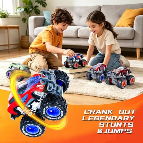 Iridety Movie Superhero 1:64 Scale Monster Trucks Toy Trucks,Metal Body,Giant Wheels, Favorite Characters and Cool Designs, Age 3, 4-8 and Above（Hulk） - Thumbnail 4