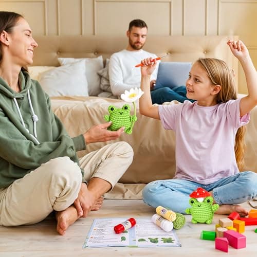 Crochetta Crochet Kit for Beginners, Beginner Crochet Animal Kits for Adults with Step-by-Step Video Tutorials, DIY Knitting & Crocheting Craft Hobbies Supplies, 2 Pack Frog Amigurumi(40%+ Yarn) - Thumbnail 5