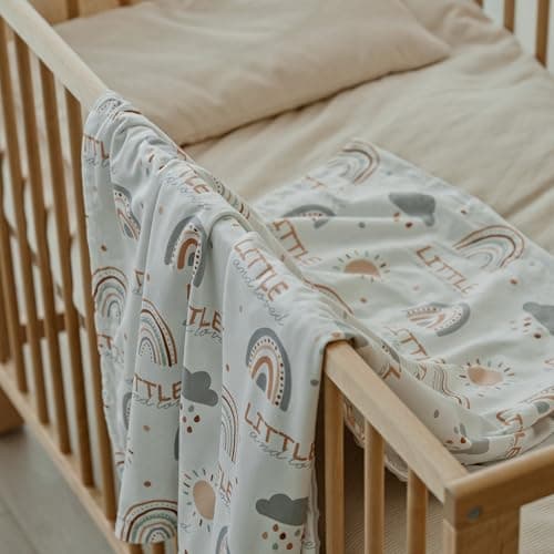 CIVARUA KIDS Baby Blankets for Unisex Boys Girls - Super Soft Clouds Rainbow Nursery Minky Blankets, 30 x 40 Inch Dotted Fleece Backing, Printed Bed Throws Newborn - Thumbnail 5