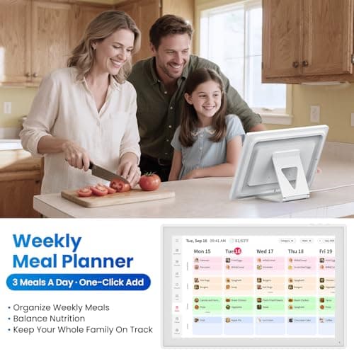 16" Smart Digital Calendar, Wall Desk Mount Planner with Google iCloud Sync, Touchscreen Family Organizer for Chore Chart, Meal Planning & Task Rewards（White） - Thumbnail 5