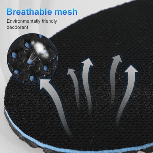 XINIFOOT 3 Pairs Elastic Shock Absorbing Shoe Insoles Breathable Honeycomb Sneaker Inserts Sports Shoe Insole Replacement Insoles for Women (Black) - Thumbnail 5