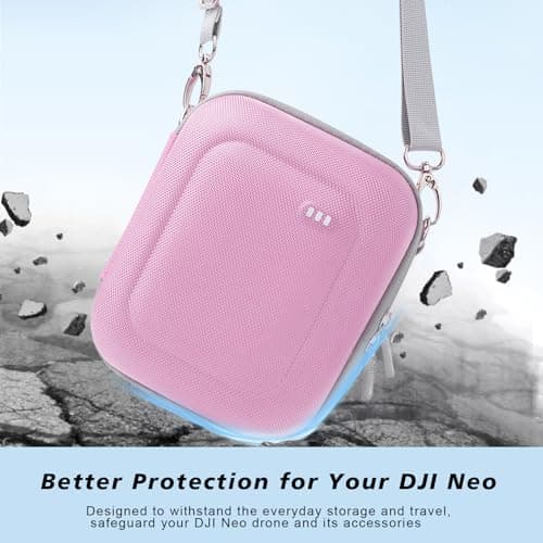 Krypthos Portable Shoulder Case for DJI Neo, Pink, Drone Carrying Case with Elastic Strap, Travel and Home Storage for DJI Neo Drone and Accessories - Thumbnail 6