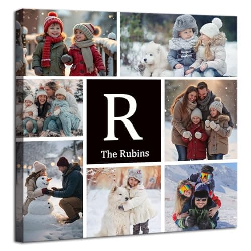 ZHIYYHAO Multi Photo Collage Custom Canvas Wall Art Framed Living Room Bedroom Study room Home Decor for Kids Family Lover Wedding (CF-6, 24.00L''X24.00W)