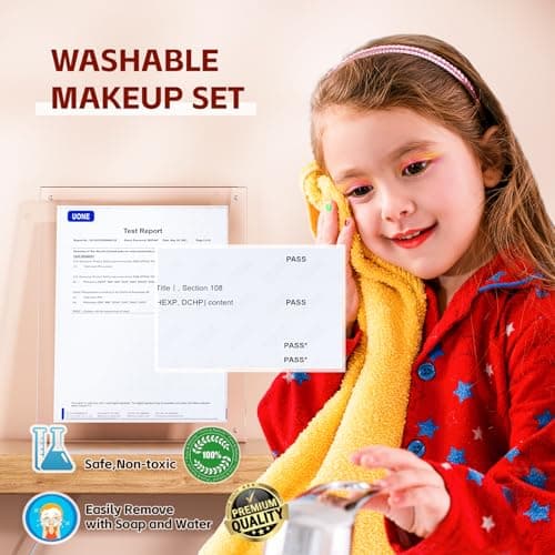Kids Makeup Sets for Girls - Pretend Make Up Kits Real Washable Princess Toys with Mirror, Real Dressing Table with Stand Play Makeup Toys for 3 4 5 6 7 8-12 Year Old Girls Birthday & Christmas - Thumbnail 6