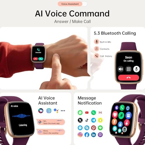 Smart Watches for Women for iPhone & Android Phones, 1.85"AMOLED Smart Watch with Heart Rate/ SpO2/ Sleep Monitor,3ATM Waterproof, Calls & Messages, 120+ Sports Modes FitnessWatch, Dynamic Dials - Thumbnail 3