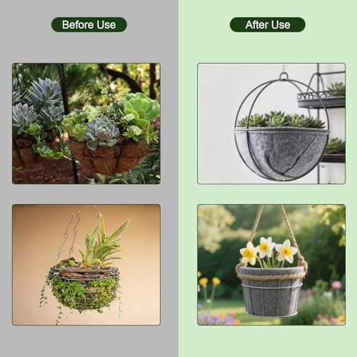 BETAGT 14x40 Inch Front Door Stairs Mat for Stain, Fabric Planter Basket Liner Pads, Non Woven Basket Liner Roll Mats, Hanging Basket Coco Liners for Plants Flower Outdoor Indoor Garden - Thumbnail 4
