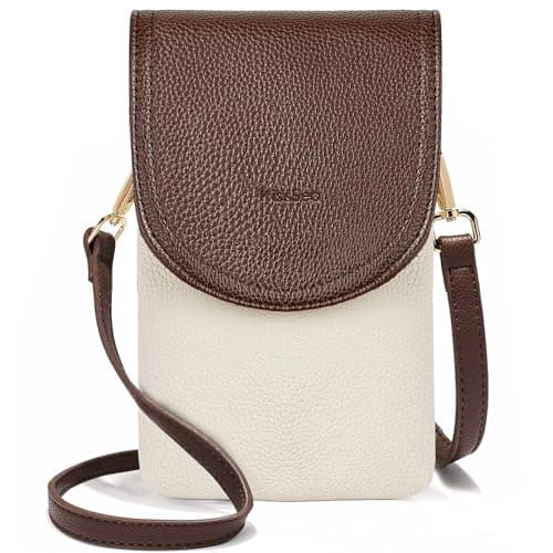 Kiss Sea Crossbody Phone Purse Women Purse for Phone Small Crossbody Bags for Women White&Brown - Image 1