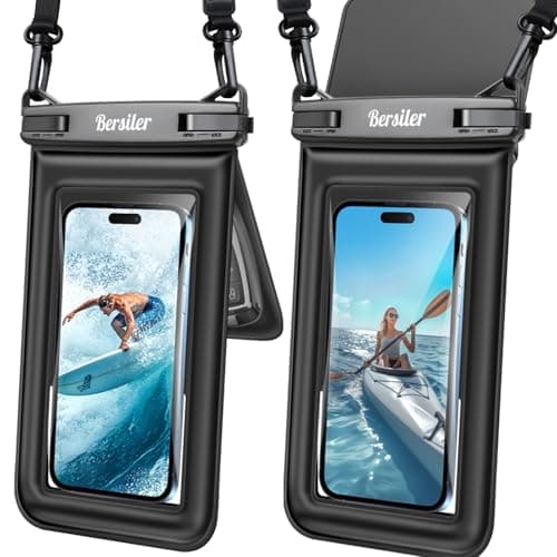 Bersiler Floating Waterproof Phone Pouch 2 Pack, IPX8 Waterproof Phone Case with Double Space, Beach Cruise Vocation Essentials, Underwater Cell Phone Dry Bag for iPhone 17 16 15 Galaxy S26 Ultra - Image 1