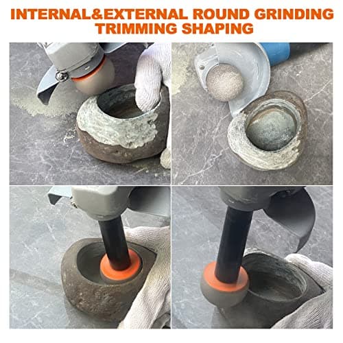Spherical Diamond Grinding Bit - BRSCHNITT Diamond Grinding Trimming Wheel 5/8-11 thread for Stone Flowerpots,Cobblestone,Granite,Marble Rock Planters Diamond Milling Carving DIY Handmade Cutter(30mm) - Thumbnail 4