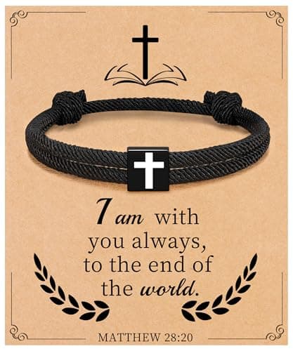 Sistble Easter Basket Stuffers for Teens, Easter Gifts First Communion Gifts for Teen Boys, Cross Bracelet for Men Christmas Basket Jesus Bible Verse Peter Inspirational Gift Handmade Rope Jewelry - Image 1