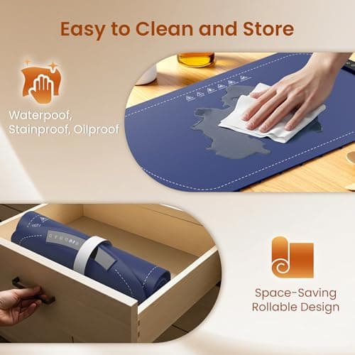 Kismile Warming Mat for Food 26''x16'', Food Warming Mats for Countertop, Warming Tray with 7 Temp Settings and 5 Hours Timer, Food Warmers with Kids Lock, for Gatherings,Parties,Everyday Use(Blue) - Thumbnail 5