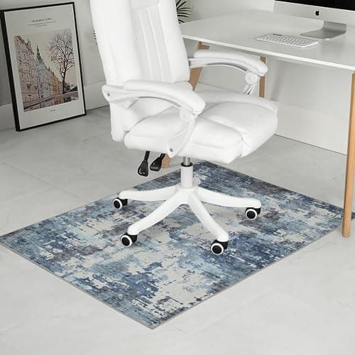 Office Chair Mat for Hardwood Floor, 0.2” Thick Non-Slip Desk Rug, Silent Glide Floor Protector for Rolling Chairs, Easy-Clean Surface, Silent Glide Mat for Tile & Laminate, Blue Gray Mist - Image 1