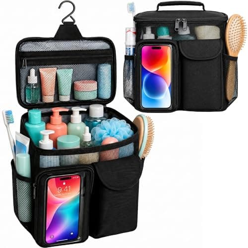 Dorm Room Essentials for Guys Girls, Mesh Shower Caddy Portable, Large Capacity Toiletry Shower Bag with Hanging Hook for Full-Sized Bottles, Multi-Pocket Organizer for College Gym Camping Travel - Image 1