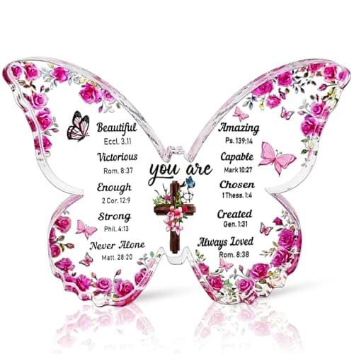 YXOTJHS Christian Gifts for Women, Butterfly Inspirational Gifts for Friends, Religious Spiritual Gifts for Her Mom Girl Coworker Sister, Birthday Gift for Women - Acrylic Plaque - Image 1