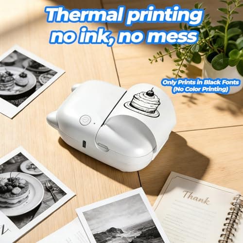 AI Voice Sticker Maker, Mini Bluetooth Thermal Printer for Journaling&Office&Study, Inkless Portable Sticker Printer, Smart Voice-to-Image Generation Printer for Scrapbooking&DIY, iphone & Android - Thumbnail 5