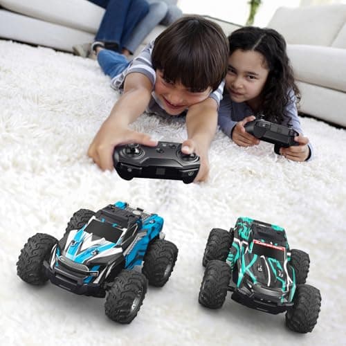 Remote Control Car for boys, 1:16 Scale All Terrain RC Cars,High Speed 25Km/h Fast Car with Colorful Led Light and spray, 2x1300mAh Rechargeable Battery RC Truck, Toy Car Gift for Teen Boys Girl Kids - Thumbnail 5