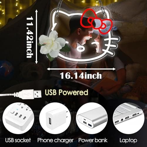Pugna Cat Neon Signs for Wall Decor Cute Neon Lights for Bedroom Led Business Signs Suitable for Bedroom Man Cave Christmas Best Gift - Thumbnail 3
