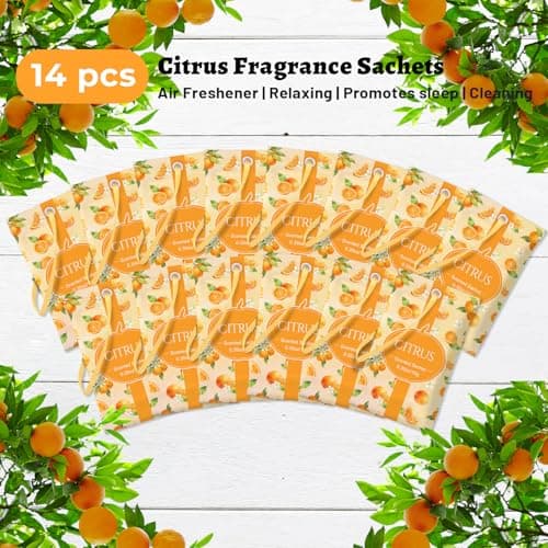 STRN Scented Sachets for Drawer and Closet, Citrus Scent Long-Lasting Sachets, 14 Packs for Home Fragrance, Small Space Air Freshener for Wardrobes - Thumbnail 6