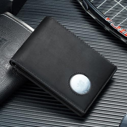 furid Genuine Leather Wallet Compatible with Airtag: Slim Air Tag Wallet for Men RFID Blocking, Bifold, Front Pocket, Minimalist Card Holder - Thumbnail 3