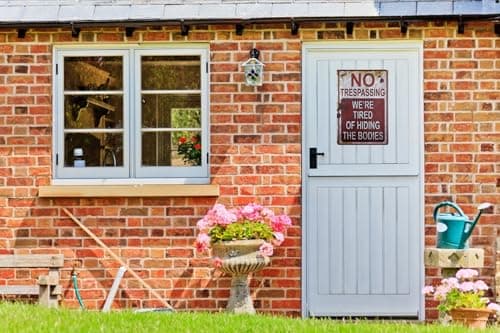 Carastora Halloween Vintage Metal Tin Sign Funny Sarcastic Party Wall Art Decor Signs, Funny Tin Sign for No Trespassing, Avoiding the Spooky Cleanup 12x8 Inches - Thumbnail 4