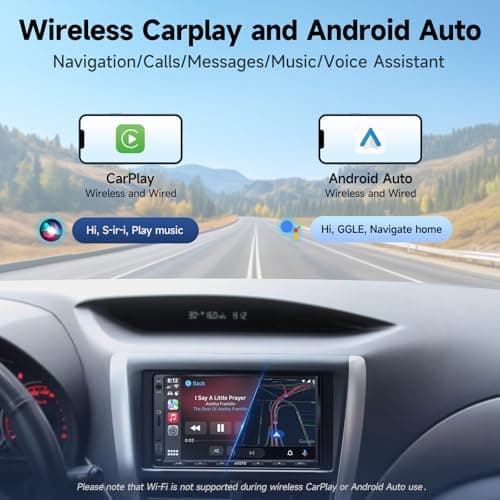 ATOTOZONE A5L 7inch Android Double DIN Car Stereo & Backup Camera, Wireless CarPlay& Android Auto Touchscreen Head Unit, WiFi/Bluetooth/USB, 2G+32G,MirrorLink, 24B-EQ DSP, FM/AM,GPS Tracking &AI Chat - Thumbnail 3