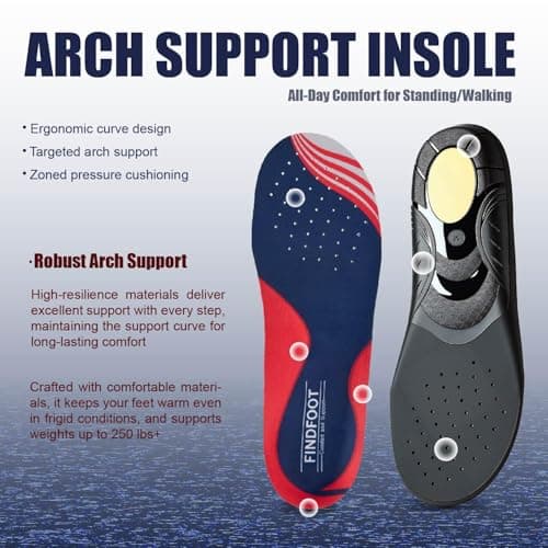 Hard and Durable Orthopedic Arch Support Shoe Insoles for Foot (Black, 13) - Thumbnail 3