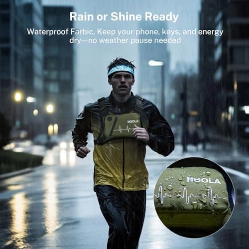 NOOLA Running Chest Pack, Running Vest for Men Women with Reflective Back, Lightweight Sport Chest Bag for Runners, Cycling, Biking, EDC Pouch, Phone Holder Carrier for Jogging, Green - Thumbnail 3