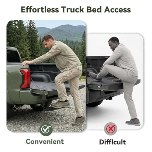 KERVANCH Bed Step for 2022-2026 Toyota Tundra, Retractable No-Drill Rear Bumper Truck Step for Easy Access, 300lb Load, Fits PTS30-34000 PT392-34240 - Thumbnail 4