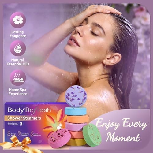 Shower Steamers Aromatherapy - 8 Pack Shower Bombs with Essential Oils, Mothers Day Gifts for Mom Wife, Birthday Gifts for Women Self Care Relaxation Home SPA Stress Relief Teacher Appreciation Gift - Thumbnail 2