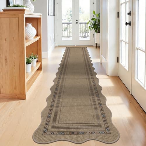 U'Artlines Long Hallway Runner Rug, 2'x10' Non Slip Washable Jute Kitchen Rug, Farmhouse Floor Carpet Runners for Kitchen, Entryway, Bathroom, Laundry Room, Indoor Home Decor(Colorful) - Image 1