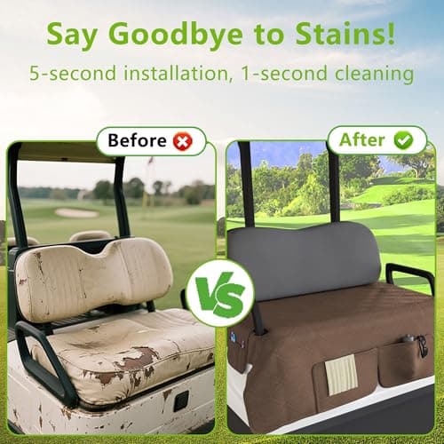 Eolzzi Golf Cart Seat Covers for EZGO, Club Car, Chestnut - Thumbnail 6