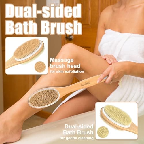 Back Scrubber for Shower,Bath Brush with Long Handle,Men and Women (Blue) - Thumbnail 4