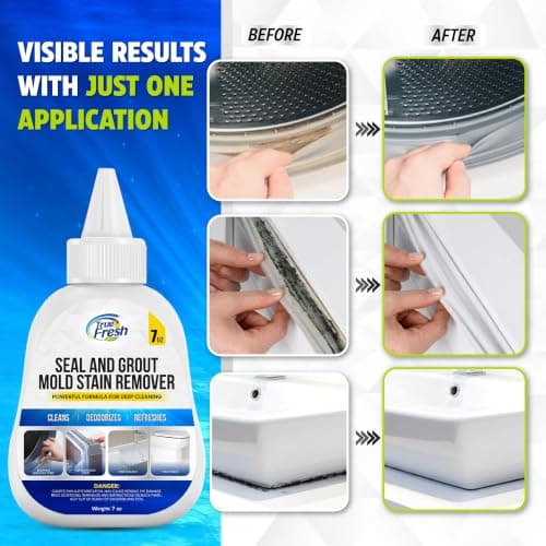 True Fresh Heavy Duty Mold Stain Remover Gel – Powerful Cleaner for Front Loader Washing Machine Seals, Bathroom Grout, Shower Caulking, Tiles & More – 7 oz Cleaning Solution for Stubborn Stains - Thumbnail 2