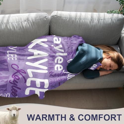 Corissy Ships Next Day, Personalized Blankets and Throws Custom Blanket with Name Customized Flannel Blanket for Kids Christmas Blanket Gifts for Teen Girls Boys - Thumbnail 4
