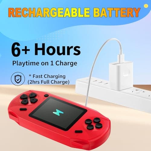 Beijue 16 Bit Handheld Games for Kids Preloaded 220 Retro Video Games with 3.0'' Large Screen Portable Rechargeable Electronic Gaming Player Toy Gifts for Boys Girls (Red) - Thumbnail 4