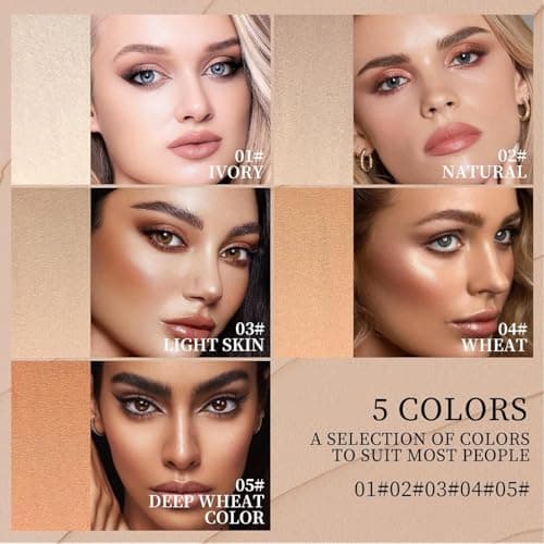 Foundation Stick, 2 in 1 Dual-Ended Long-Lasting Concealer Stick with Brush, Korean Concealer Stick Foundation, Full Coverage Korean Foundation, Tattoo Cover up Makeup, Matte Finish(05DEEP WHEAT) - Thumbnail 5