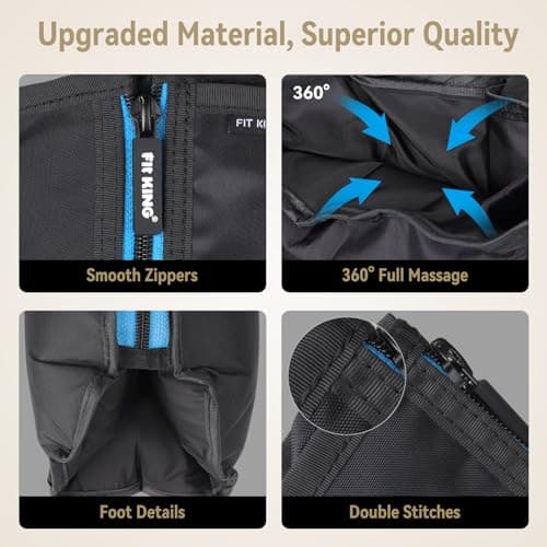 FIT KING Leg Massager with Heat and Compression Therapy, Leg Compression Massage for Circulation, Swollen Leg, RLS Pain & Fatigue Relief, Foot Calf Massager Boots, Recovery Pressure Boots - Thumbnail 4