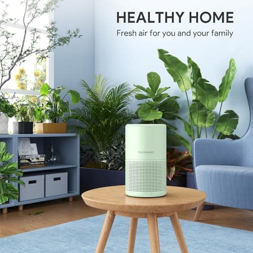 FULMINARE Air Purifiers for Home Bedroom H13 HEPA Air Purifier, 3 Speeds, Timer, 24dB, Small Mini Air Purifier with Night Light, Green - Thumbnail 2