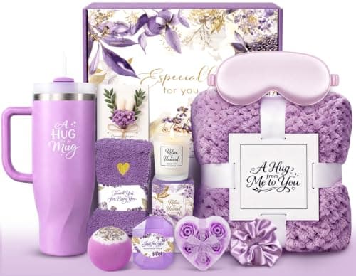Birthday Gifts for Women, Luxury Self Care Spa Gift Basket for Mom Wife Her, Thinking of You Gifts, Get Well Soon Care Package for Women, Gift Set for Friend Sister