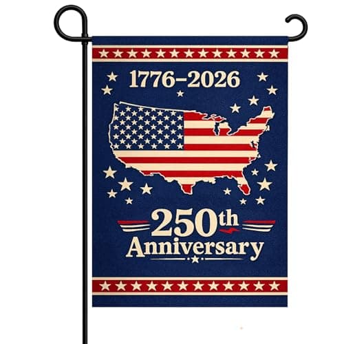 250th Anniversary Garden Flag, America 250 Patriotic Garden Flag Double Sided Linen 12x18 Inch for Outside, 4th of July American Flag Yard Flag, Independence Day Outdoor Decorations - Image 1