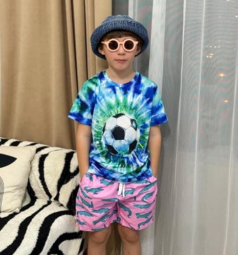 Cozople Bathing Suit for Big Boys Compression Swim Trunks Summer UPF Quick Dry Beach Board Shorts Soft Stretchy Boxer Brief Liner Swimming Shorts for Casual Sports Shorts Size 7t - Thumbnail 2