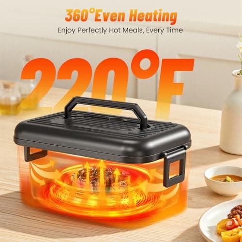 Cordless Electric Lunch Box for Adults, 18000mAh Rechargeable Heated Lunch Box Battery Powered with Scheduled Heating, 1.5L Portable Food Warmer, Bonus Ice Pack & Insulated Bag for Work, Office, Car - Thumbnail 4