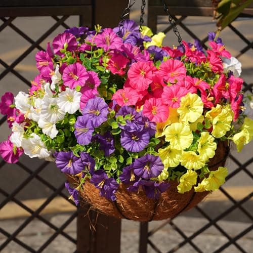 Fanfantoey 14 pcs Artificial Flowers for Outdoors, UV Resistant Fake Flowers - Thumbnail 5