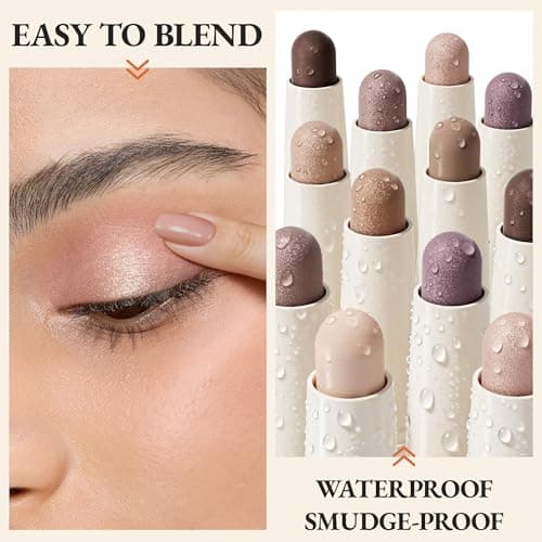 exmiloo Eyeshadow Stick – Dual-Ended Cream Eyeshadow Stick with Matte & Shimmer Shades, Long-Lasting Matte Eye Shadow for Easy Application (Sunrise Latte) - Thumbnail 6