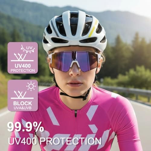 OULAIQI Cycling Sunglasses for Cycling Men Women Baseball Glasses 1 Lens - Thumbnail 3